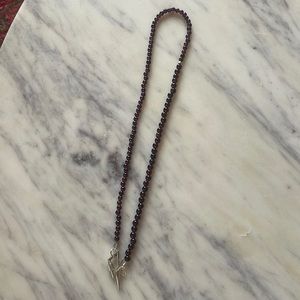 Garnet strand necklace